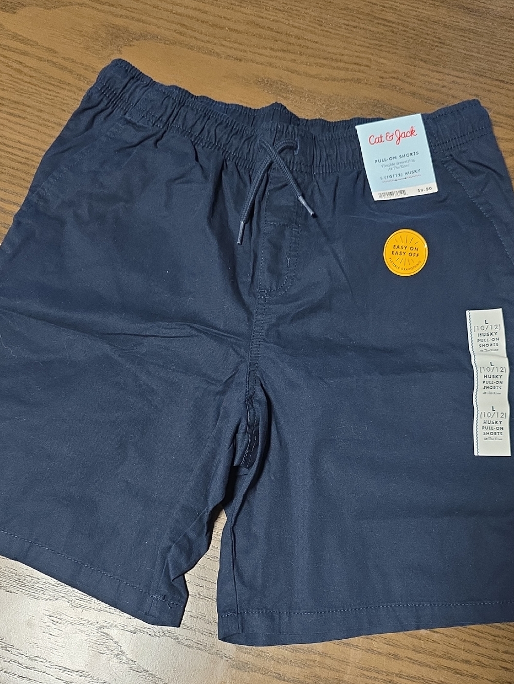 Cat & Jack Navy Elastic-Waist Pull-On Shorts